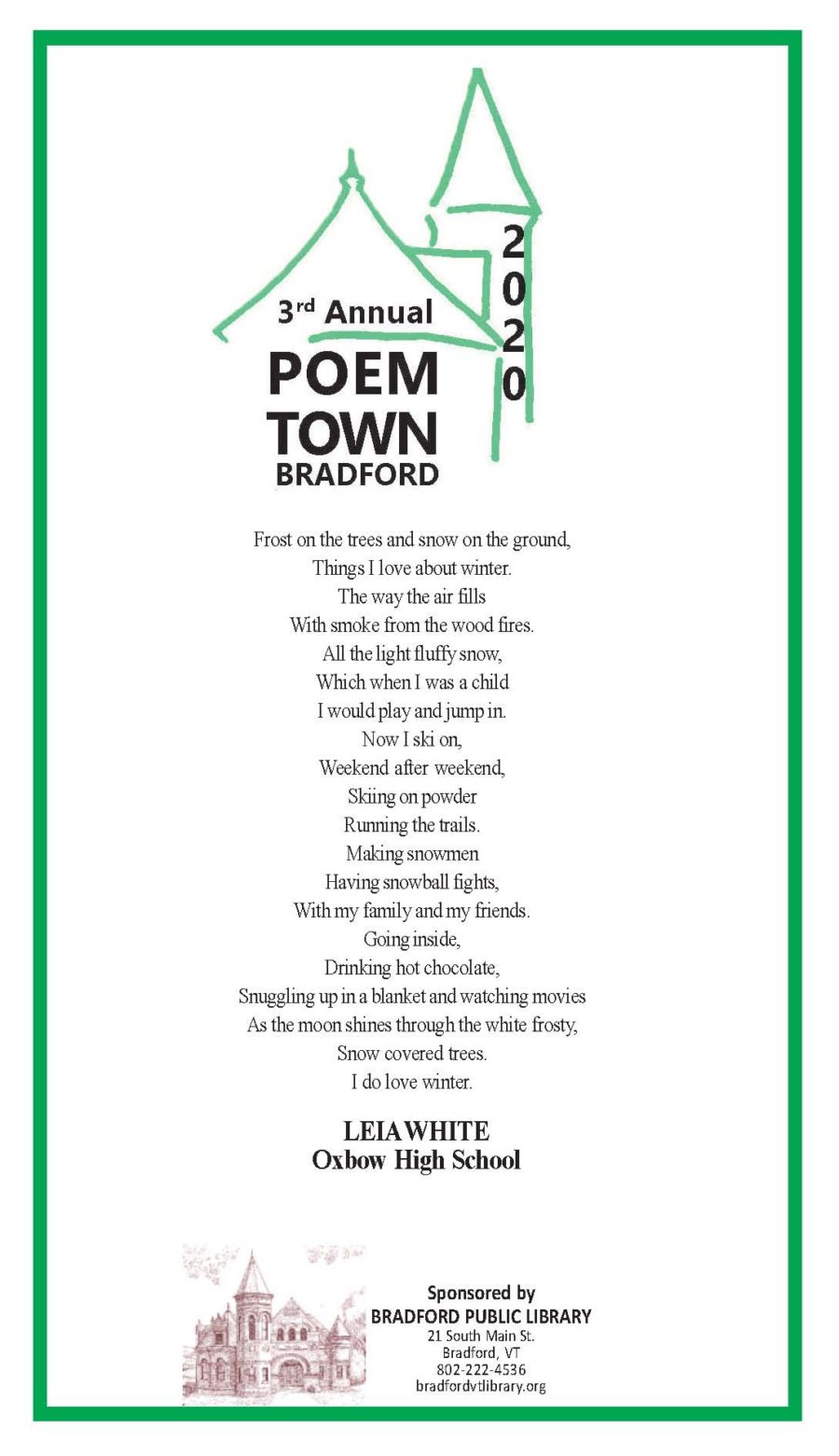 Poem Town Daily! 4/4 Bradford Public Library
