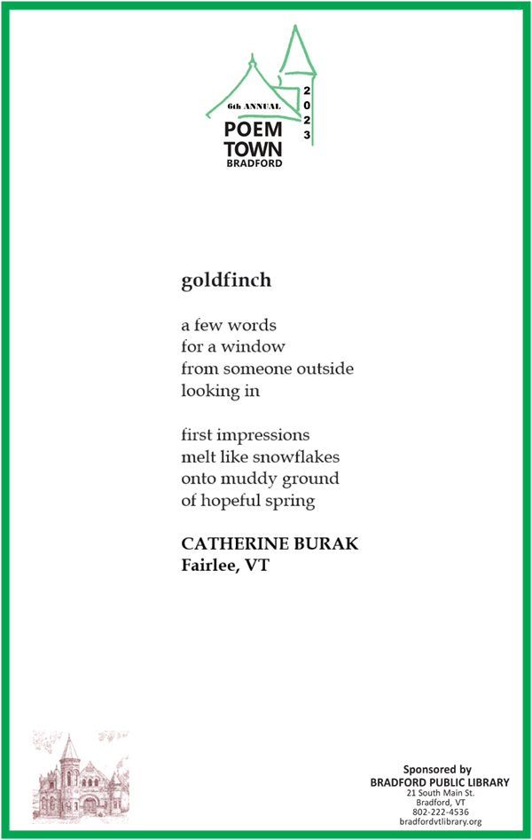 Poem Town 2023 - Bradford Public Library, Vermont