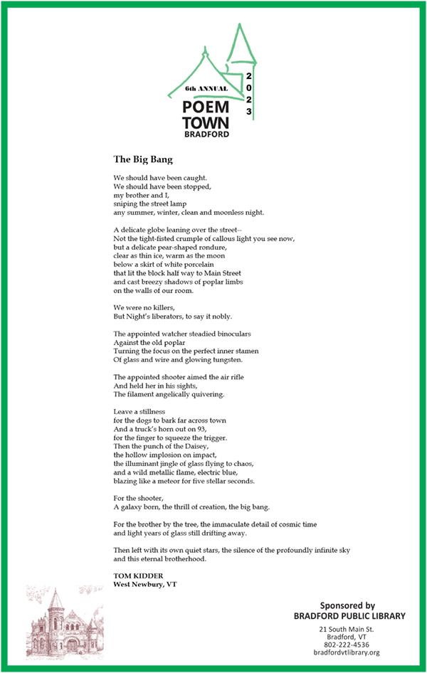 Poem Town 2023 - Bradford Public Library, Vermont